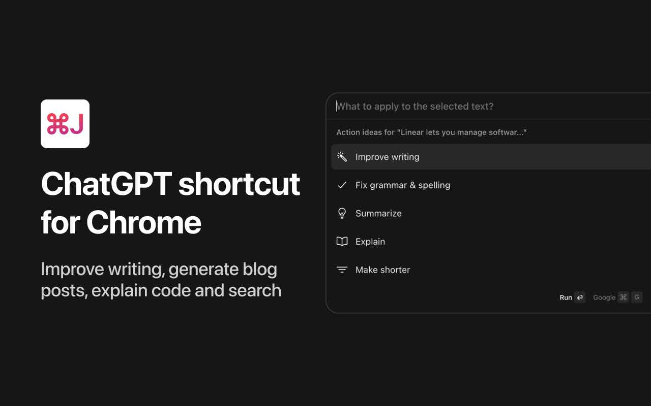 Cmd J – ChatGPT for Chrome
